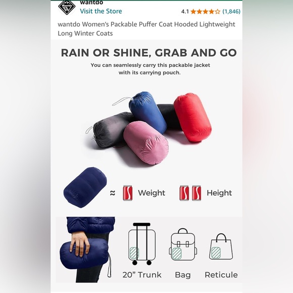 Wantdo Winter coat-navy - Picture 5 of 5